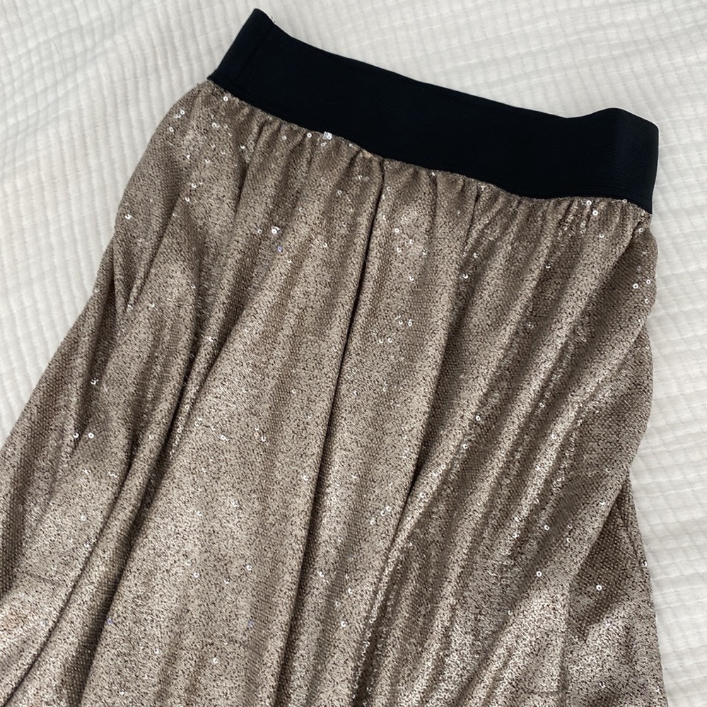 Gold shimmer midi skirt by Free People